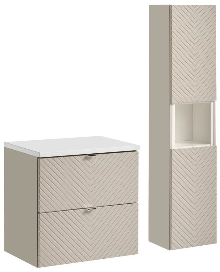 Koupelnová sestava Viva Cashmere s deskou a skříňkami 60 cm kašmírová