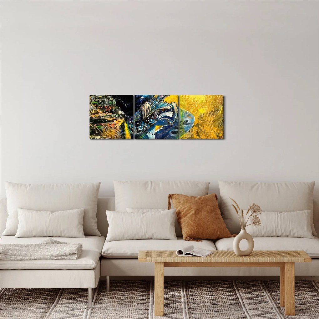 Obraz saxofonistu (s hodinami) (90x30 cm)