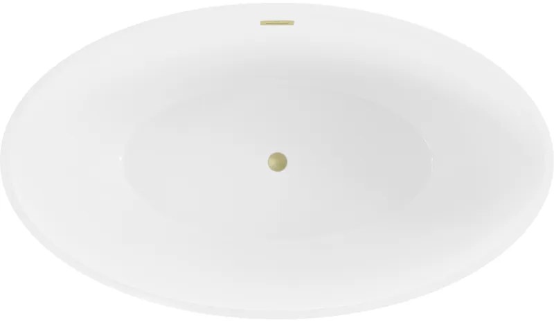 Mexen Nike, voľne stojaca vaňa 175 x 100 cm, biela, zlatý matný prepad, 54071751000-55