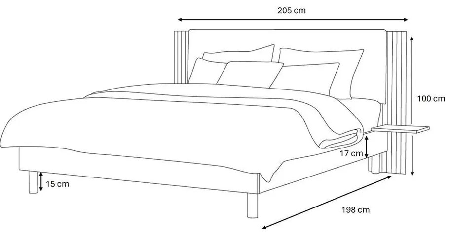 Svetlosivá dvojlôžková posteľ s roštom 140x190 cm Lior – Bobochic Paris