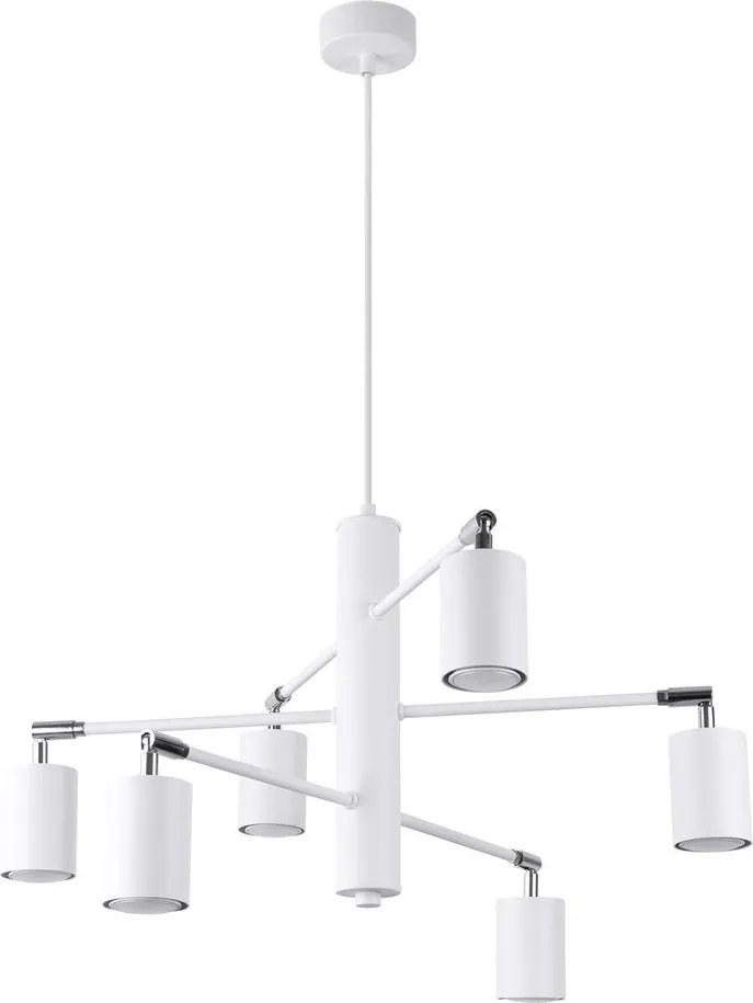 Biele kovové závesné svietidlo Virta – Sollux