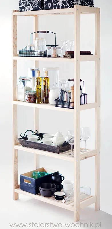 Regál drevený borovicový PN 5 - 173x50x33 cm