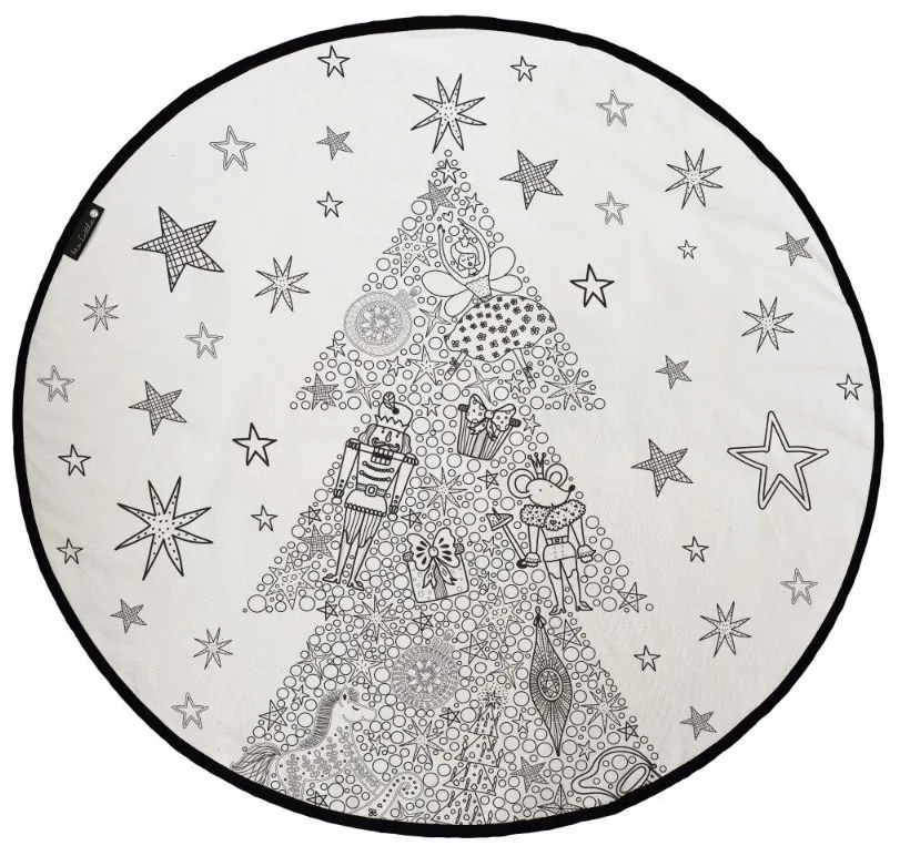 TRHÁK: KOBEREC - OMAĽOVÁNKY - Nut Cracker, 130x130 (priemer) kruh, biela, detská izba, Butter Kings