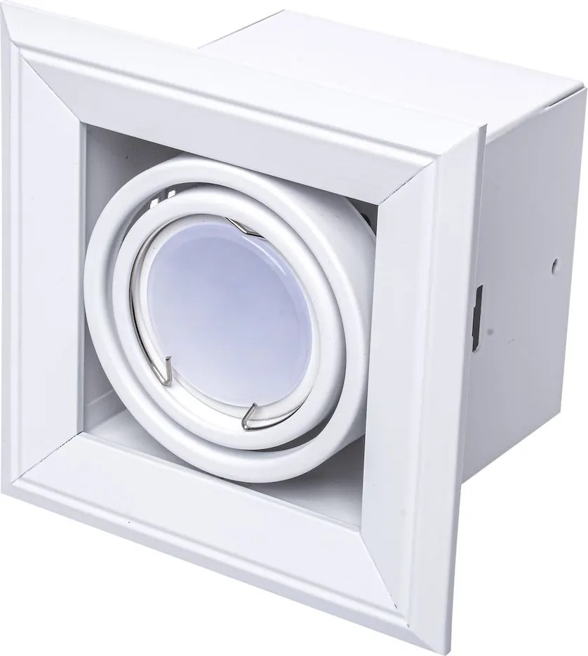 Podhľadové svietidlo Blocco, 1x biele kovové tienidlo, (možnosť polohovania), w