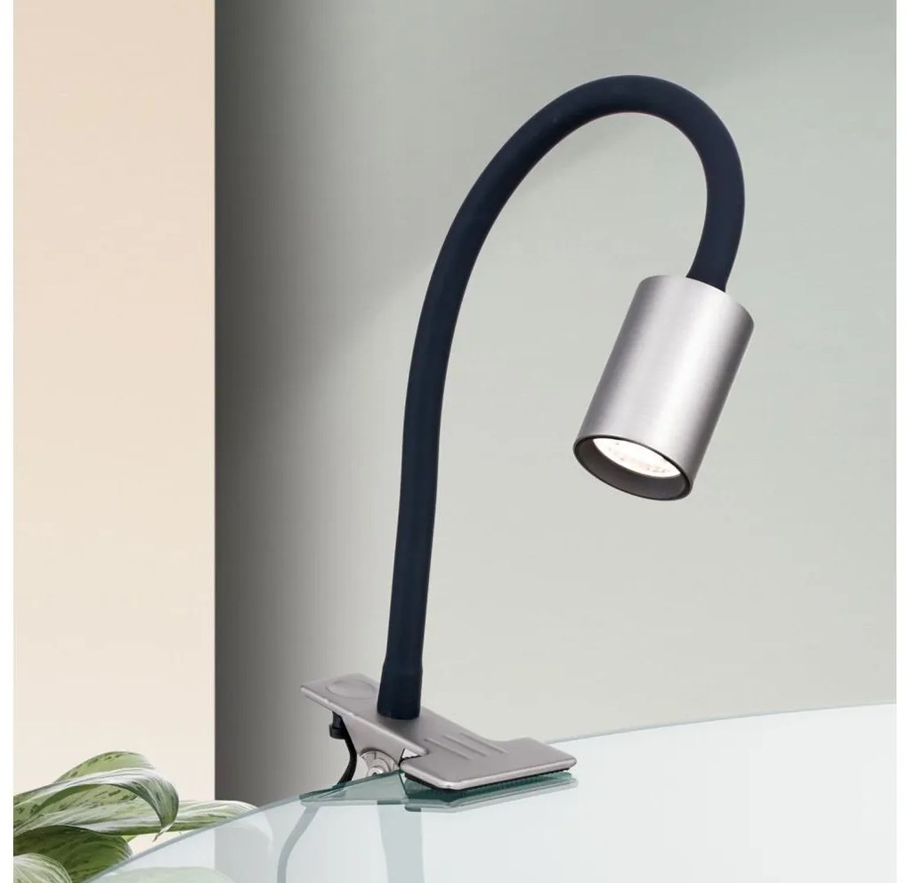 Orion Str 10-489- LED Flexibilná stolná lampa s klipom KURT LED/5W/230V strieborná