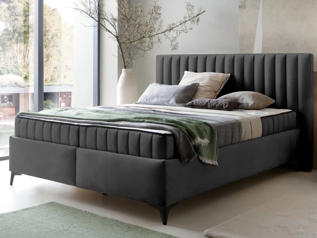 Posteľ Joy 180x200 cm,grafitovo šedá látka