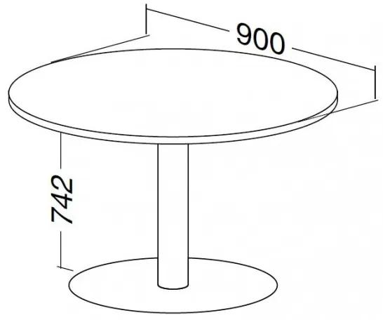 Konferenčný stôl ProOffice priemer 90 x 74,2 cm