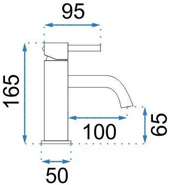 Rea Lungo Grip, umývadlová batéria h-165, medená matná, REA-B8987