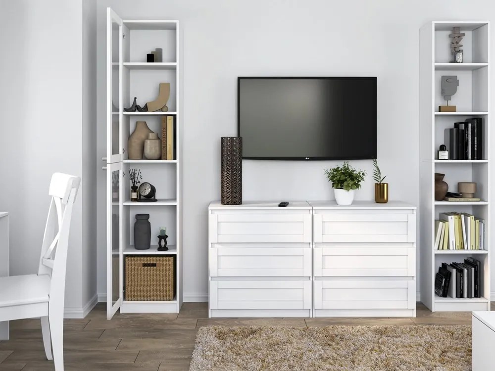 Vitrína Preposso 1 (biela). Akcia -19%. Vlastná spoľahlivá doprava až k Vám domov. 1132521