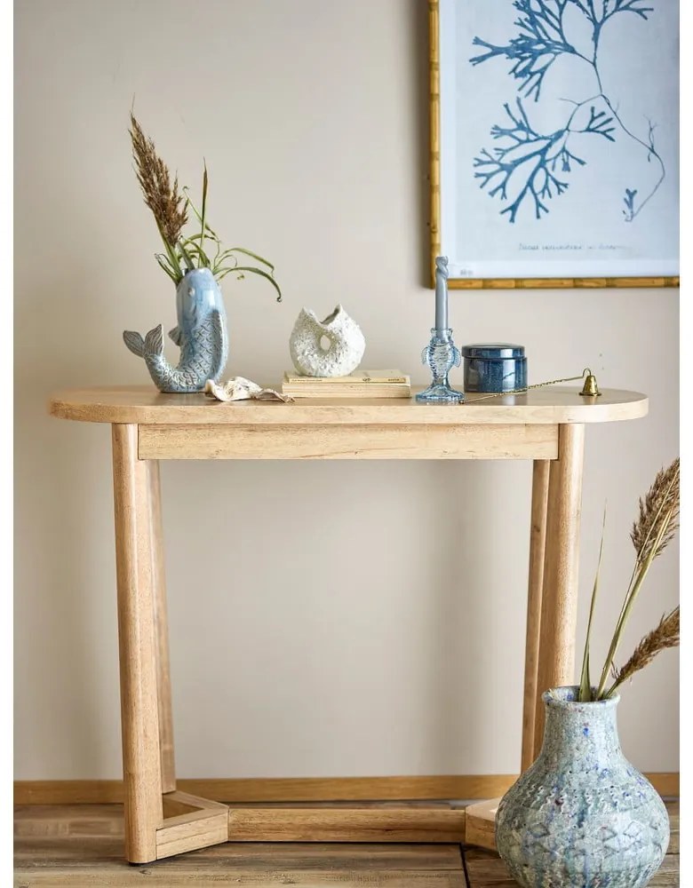 Konzolový stolík z kaučukového dreva v prírodnej farbe 35x100 cm Serrone – Bloomingville