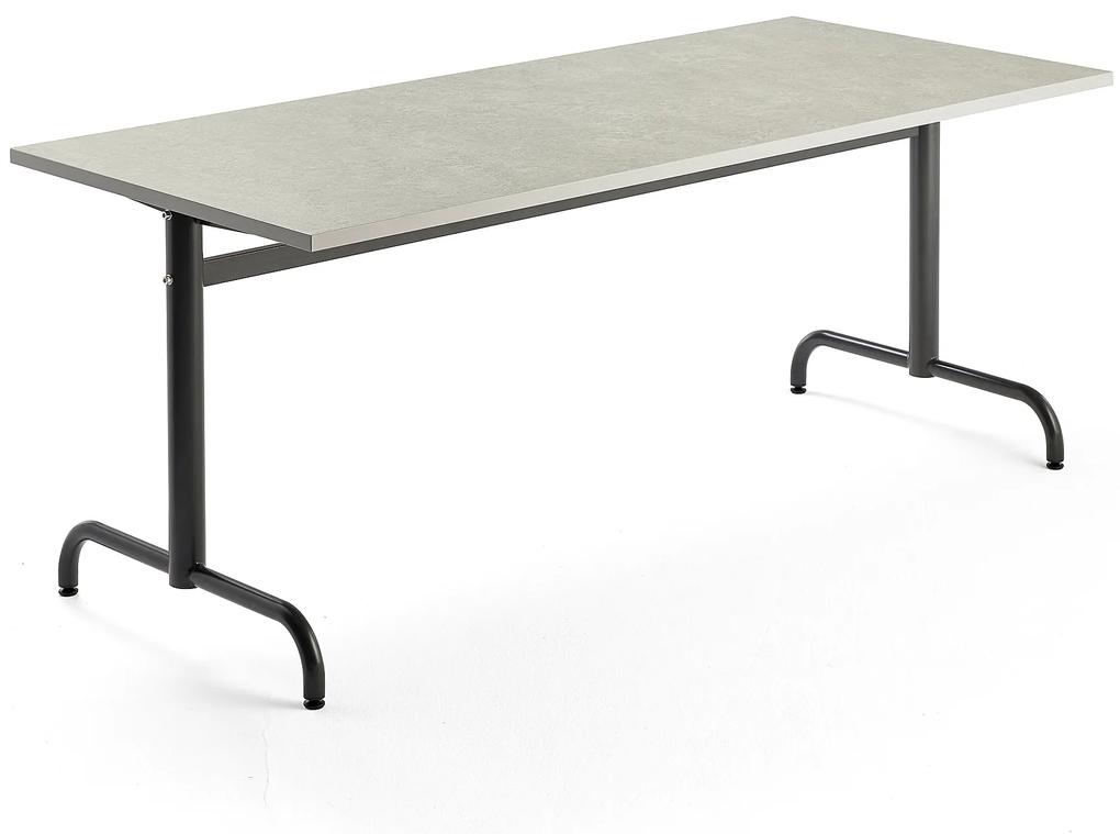 Stôl PLURAL, 1800x800x720 mm, linoleum - šedá, antracit