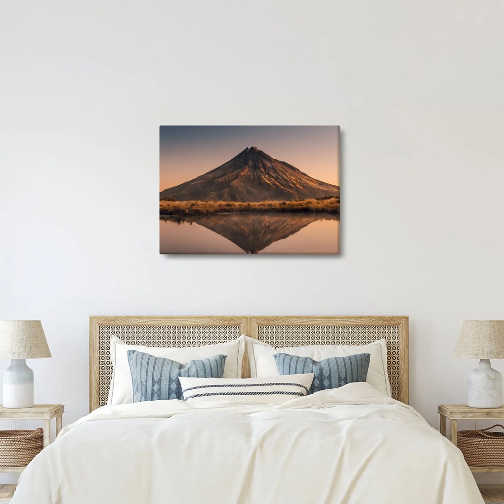 Obraz odrazu hory Taranaki, Nový Zéland (70x50 cm)