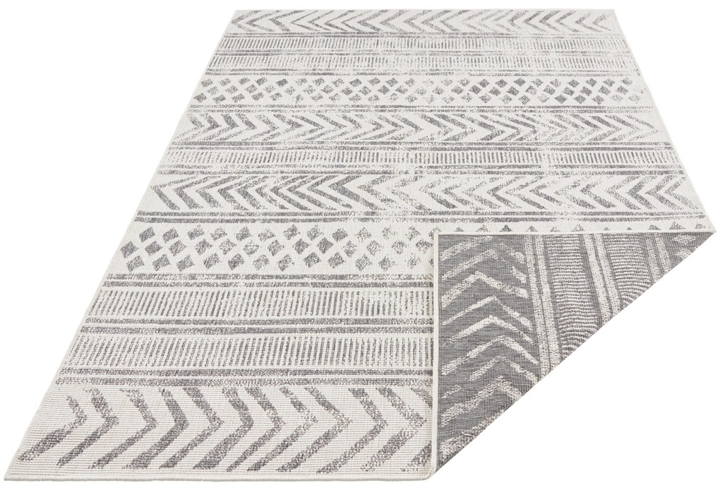 NORTHRUGS - Hanse Home koberce Kusový koberec Twin Supreme 103862 Grey / Cream – na von aj na doma - 80x150 cm