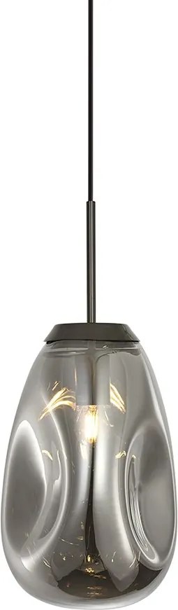 Sada 2 ks: Závesná sklenená lampa Blown Gunmetal 22 × 33 cm
