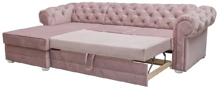 Sedačka v štýle Chesterfield Vertigo, zelená Roh: Orientace rohu Levý roh