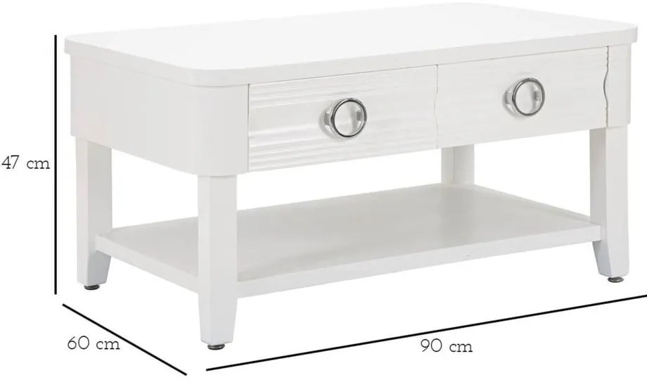 Biely konferenčný stolík z jedľového dreva 60x90 cm Shine – Mauro Ferretti