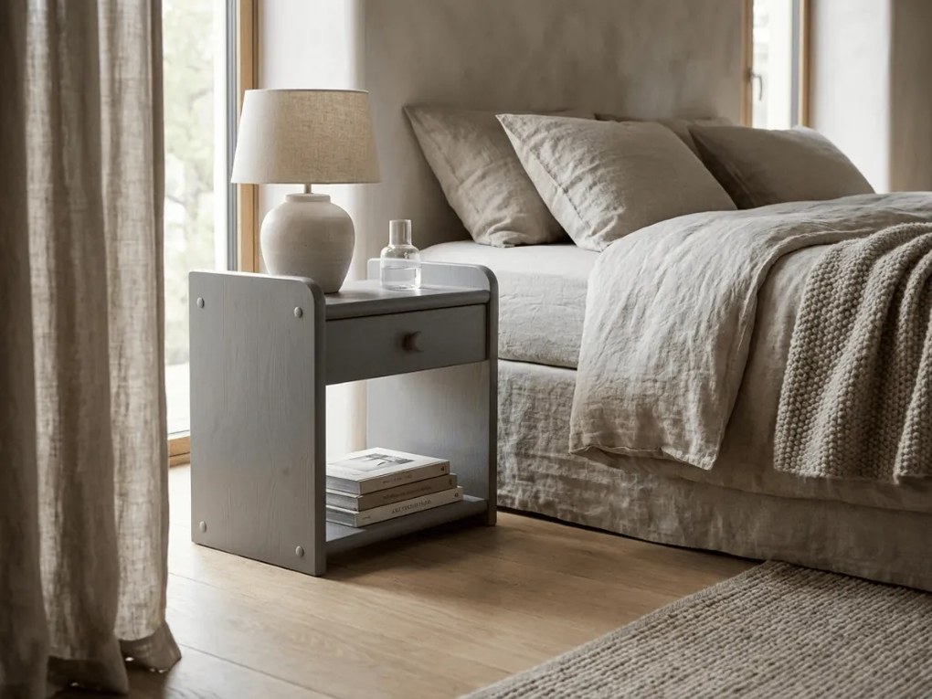 Nočný stolík Ilona, sivý