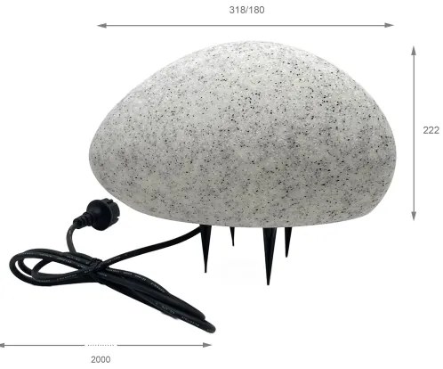 Vonkajšie dekoračné svietidlo LUMISTONE 1xE27/15W/230V IP65 priemer 31,8 cm