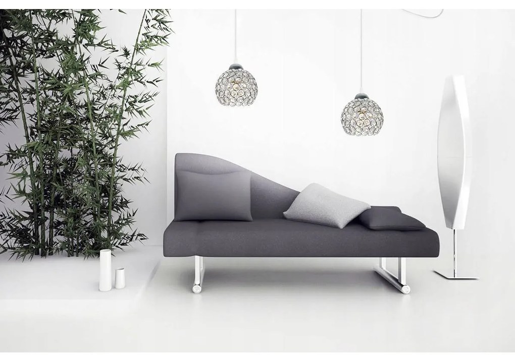 Závesné svietidlo Crystal Spider, 1x strieborné krištáľové tienidlo, (chrómové uchytenie), w