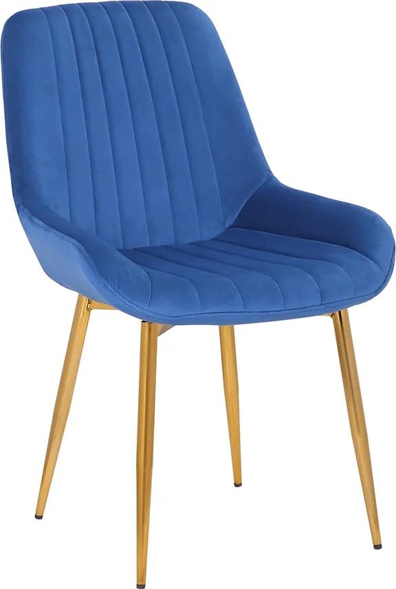 TEMPO KONDELA Perlos jedálenská stolička modrá / zlatá
