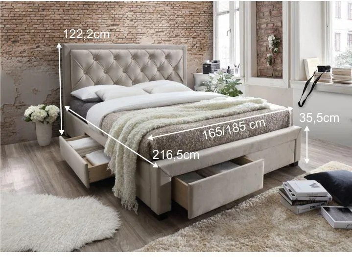 Posteľ OREA sivohnedá Tempo Kondela 180 x 200 cm