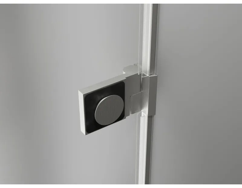 Mexen Lunar-B L, 1-krídlový sprchový kút, pravý, 90 x 90 cm, 8mm číre sklo, brúsená oceľ profil, 832L-090-090-97-00-P