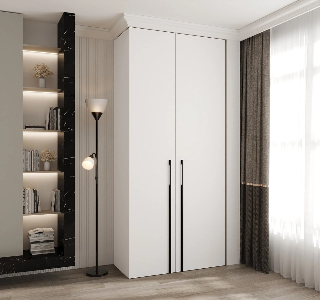 Šatníková skriňa 110 cm Carmela 40-3 (biela + čierna). Akcia -20%. Vlastná spoľahlivá doprava až k Vám domov. 1126593