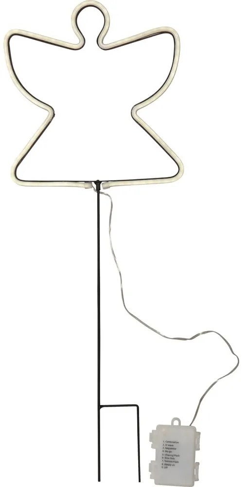 Čierna vonkajšia svetelná dekorácia s vianočným motívom Neon Angel – Star Trading