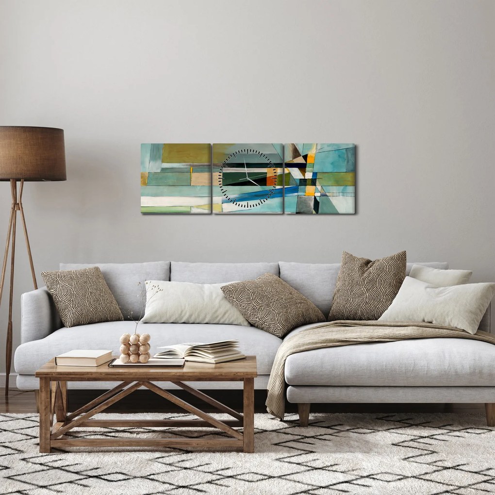 Obraz - Abstrakcia (s hodinami) (90x30 cm)