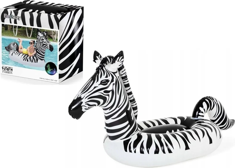 Nafukovací matrac zebra LED 254 x 142 cm Bestway 41406
