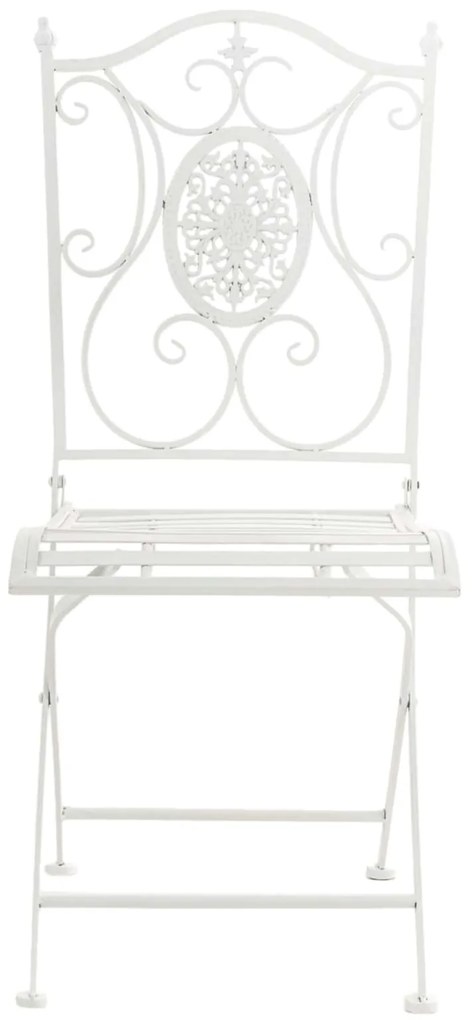 Kovová skladacia stolička Sibell (SET 2 ks) - Biela