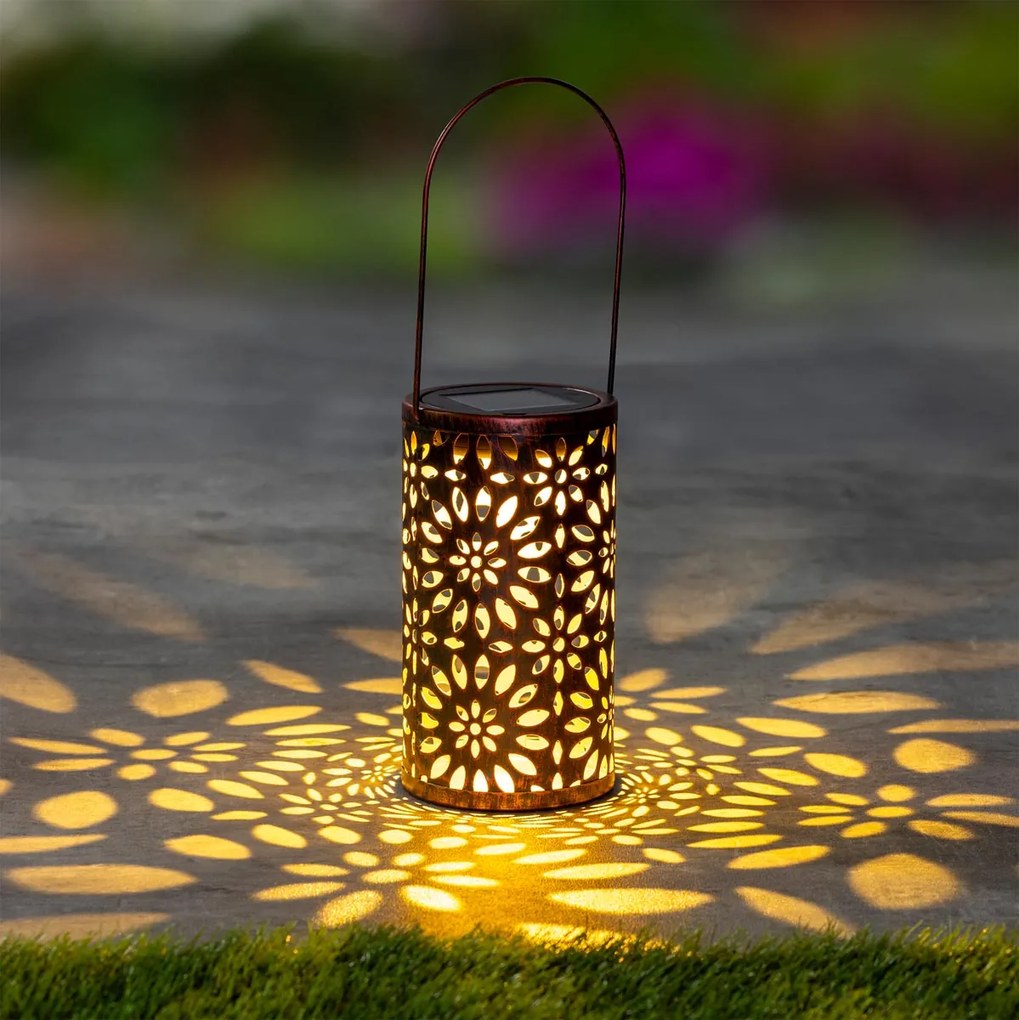 Haushalt international LED solárny lampáš Zlatá žiara, 10 x 18 cm