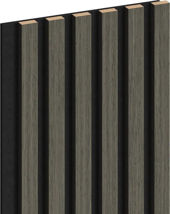 Mexen Lam-F, akustické stenové lamely 275 × 30 cm, plstený podklad 8 mm, technická dyha, dub ónyxový, S105-275307-3015-010