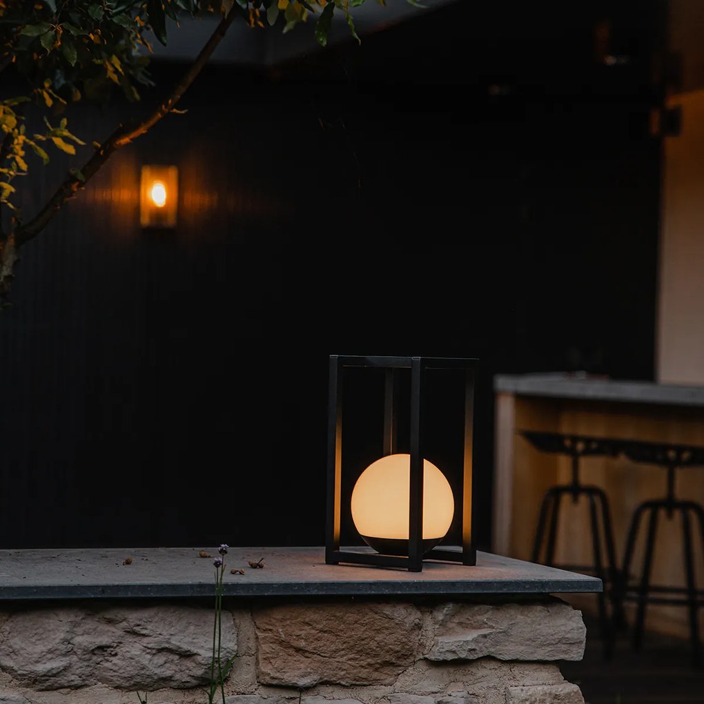 Sada 2 vonkajších stolných lámp čiernych s dotykovým nabíjaním - Nowi