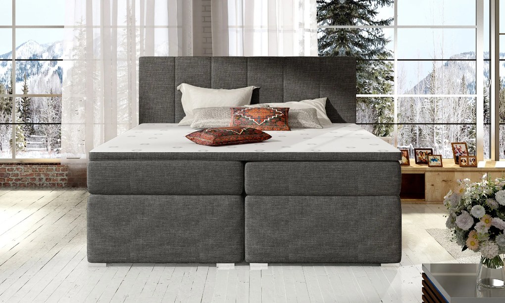 Moderná kontinentálna posteľ MAXIMO 180 x 200 Varianta: Sawana 21 - Sivý