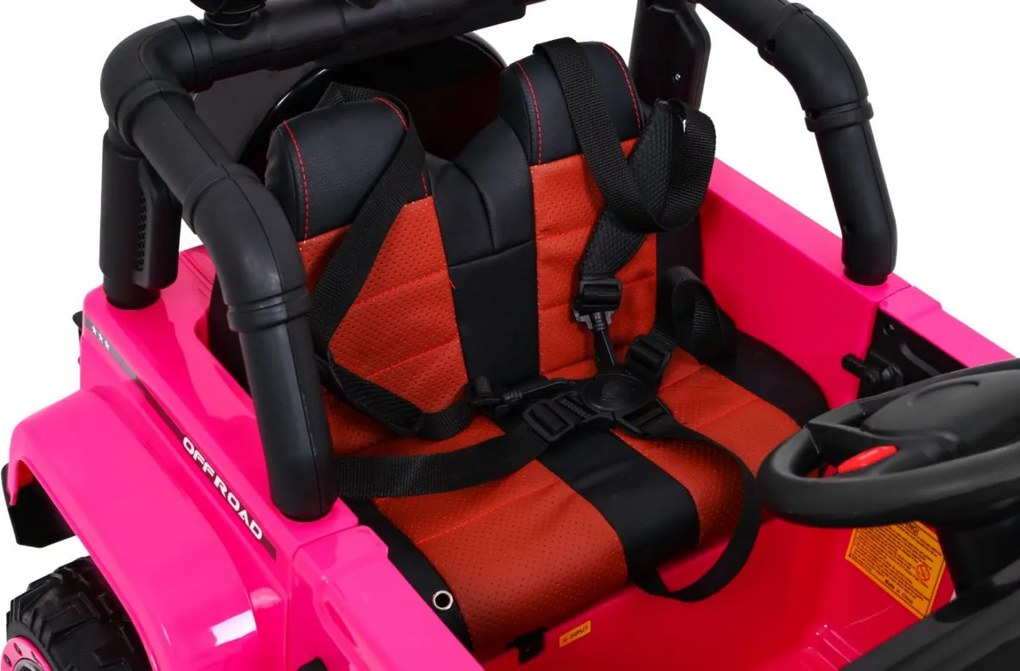 Ramiz Terénne auto Full Time 4WD pre deti Ružové + pohon 4x4 + diaľkové ovládanie + LED audio + úložný priestor