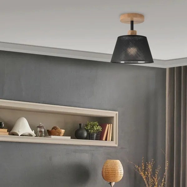 Brilagi - LED Prisadený luster ANTHONY 1xE14/60W/230V dub/čierna