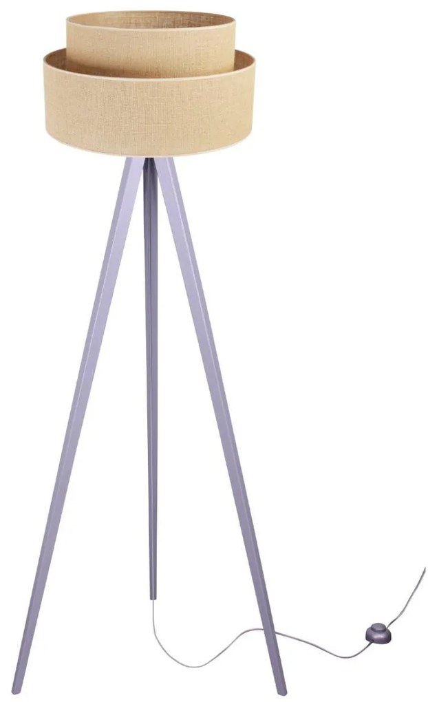 Stojacia lampa Juta, 1x jutové tienidlo, (výber zo 6 farieb konštrukcie)