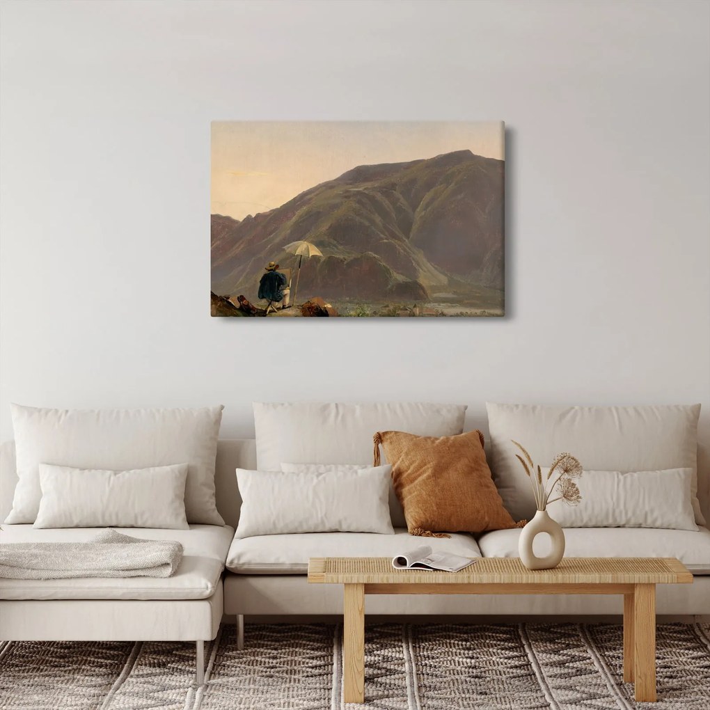 Obraz - Jules Coignet, View of Bozen with a Painter, reprodukcia (90x60 cm)