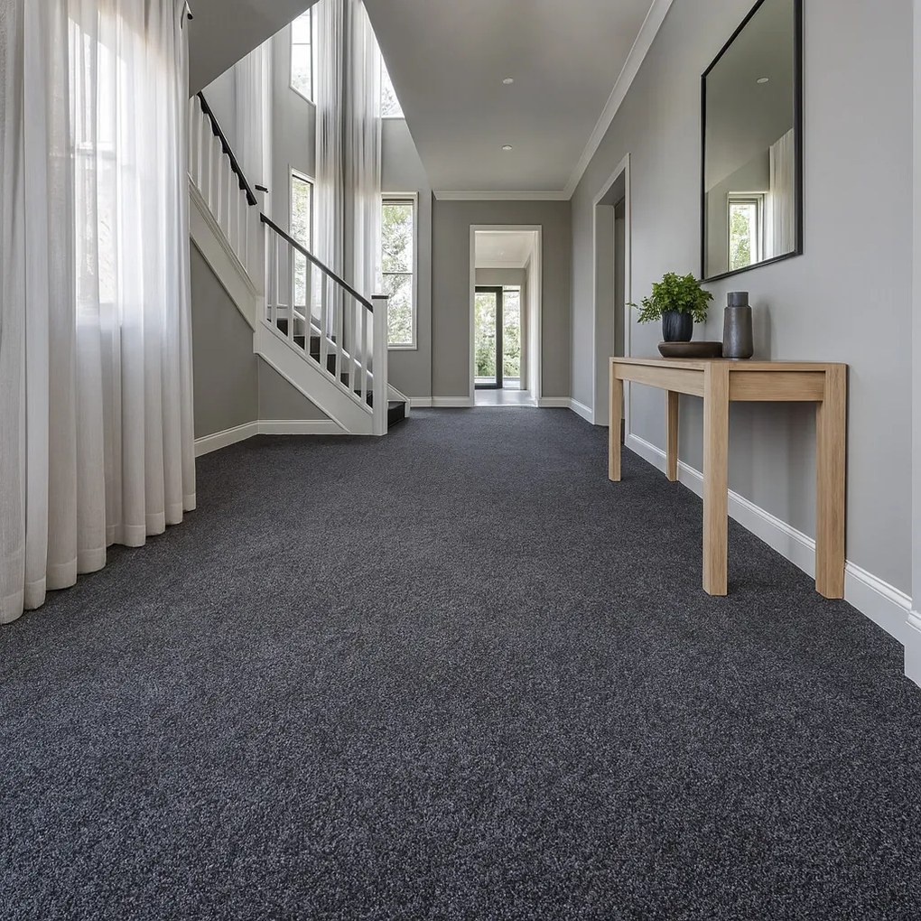 Betap, Metrážny koberec Primo 78 antracit, záťažový, na mieru, šíře 4m, šedá, resine, chodba / predsieň