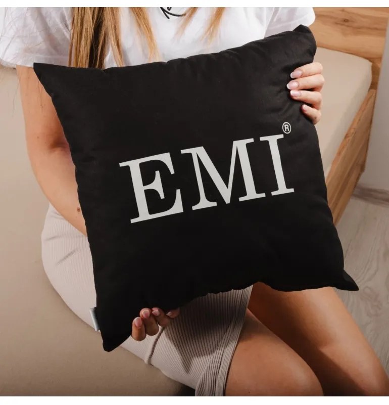 Vankúš 40x40 s potlačou čierny EMI