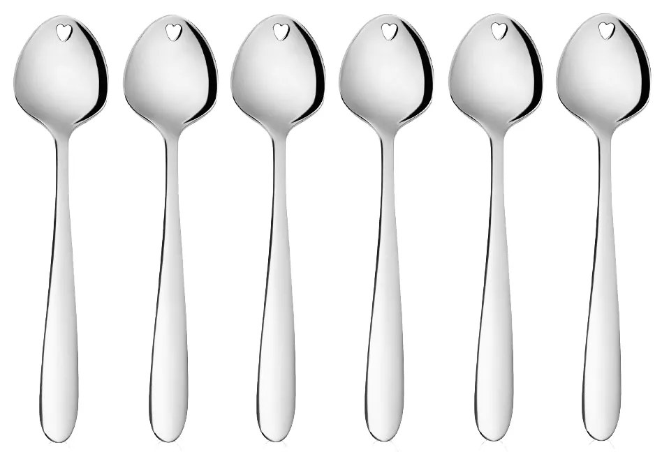 Zmrzlinové lyžičky so srdiečkom 6 ks set - Love Cutlery - 116604