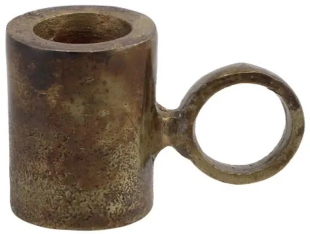 Zlatý antik kovový svietnik Debra - 7*4*5 cm