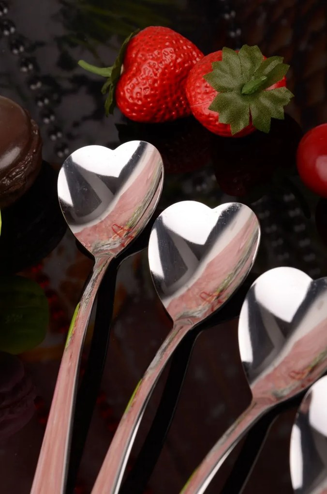 Sada lyžíc Lolly 12 kusov 18 cm strieborná