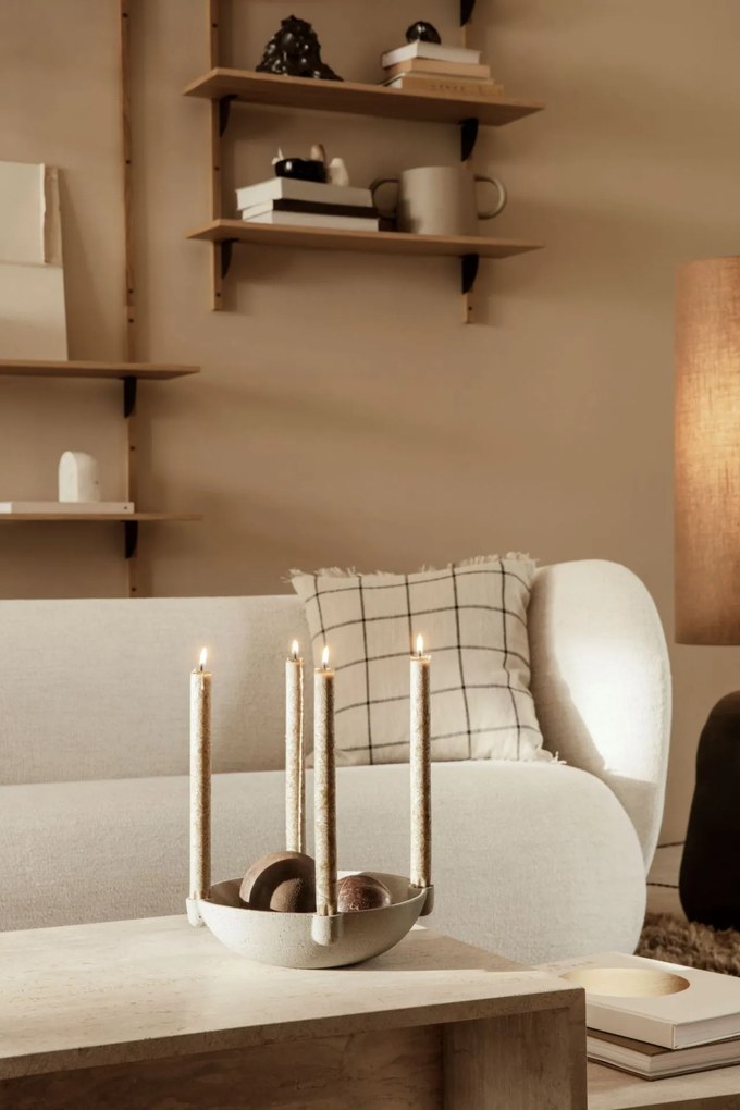 Ferm Living Adventný svietnik Ceramic Light Grey