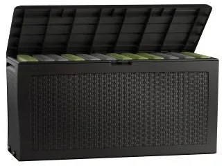 Zahradní úložný box RATTAN - 270 L, antracit
