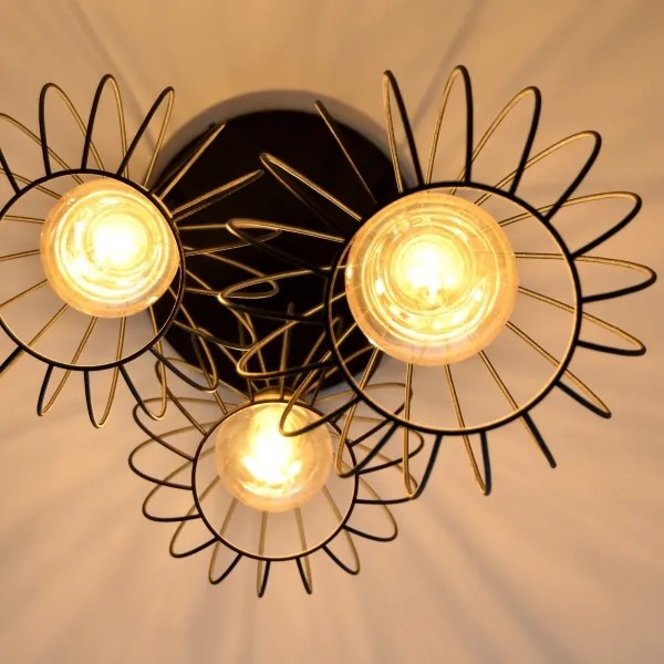 LED Luster na lanku MERCURE 3xE27/15W/230V ø 50 cm čierna