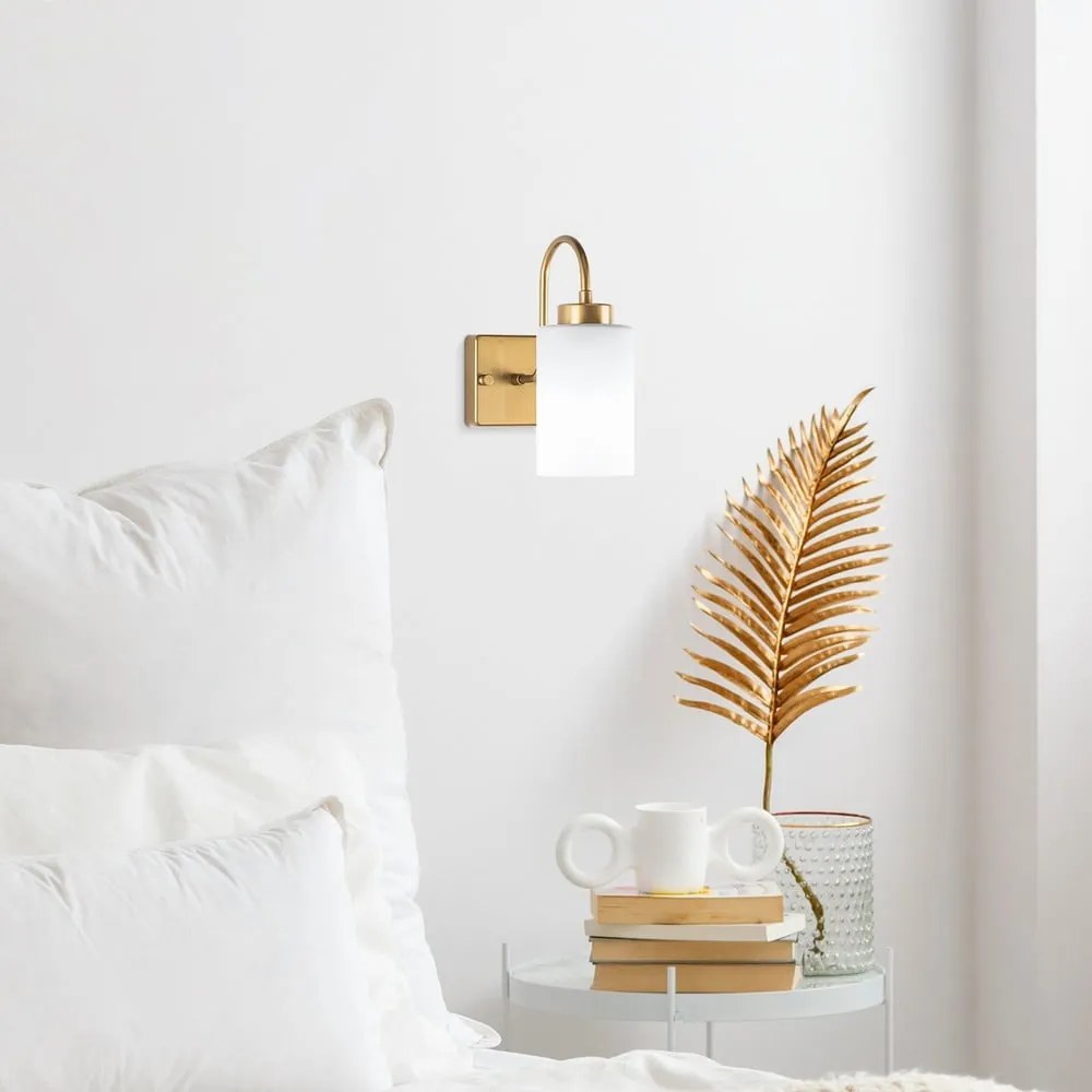 Nástenné svietidlo v bielej a zlatej farbe ø 10 cm Duzsuz – Opviq lights