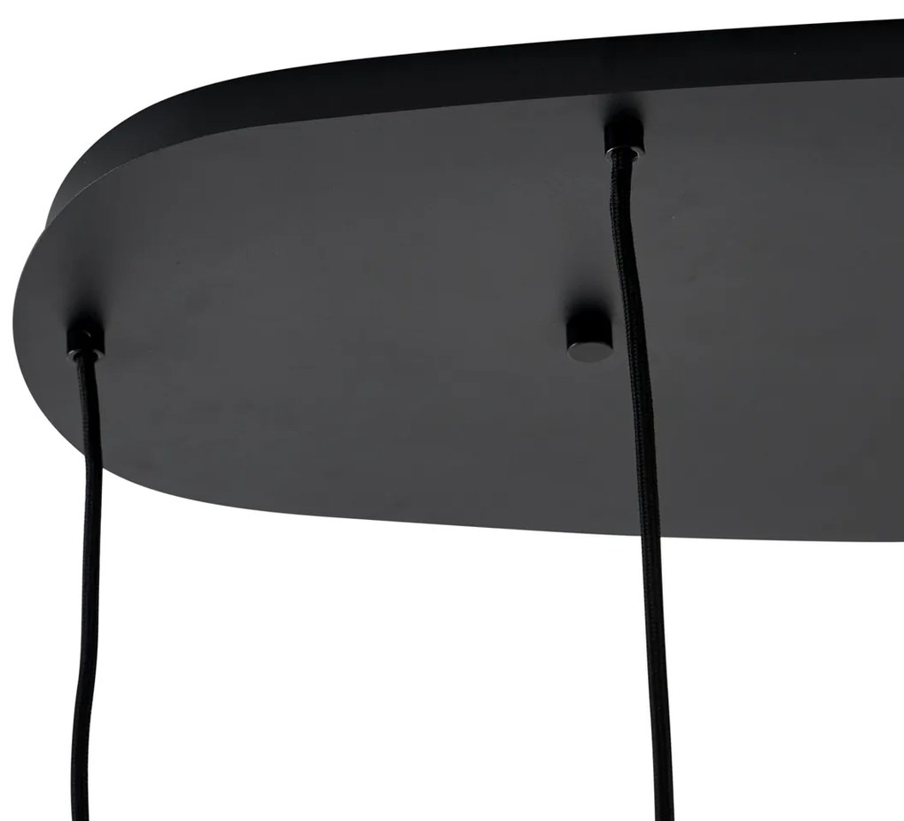 Moderné závesné svietidlo čierne s dymovým sklom 5-svetiel - Sheena