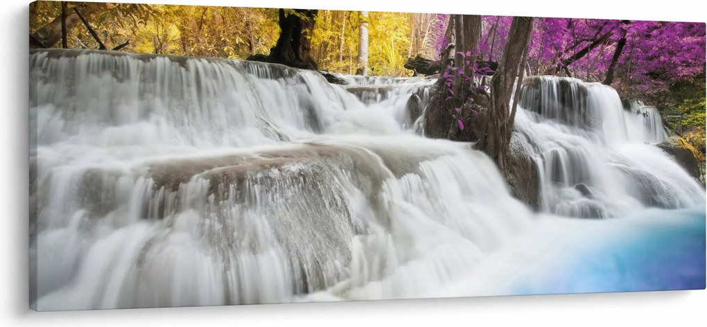 Obraz Erawan vodopádu v lese (120x50 cm)